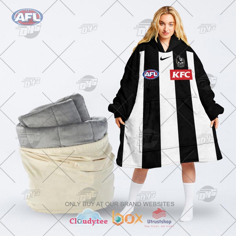 afl collingwood football club personalized fleece hoodie blanket 1 60894