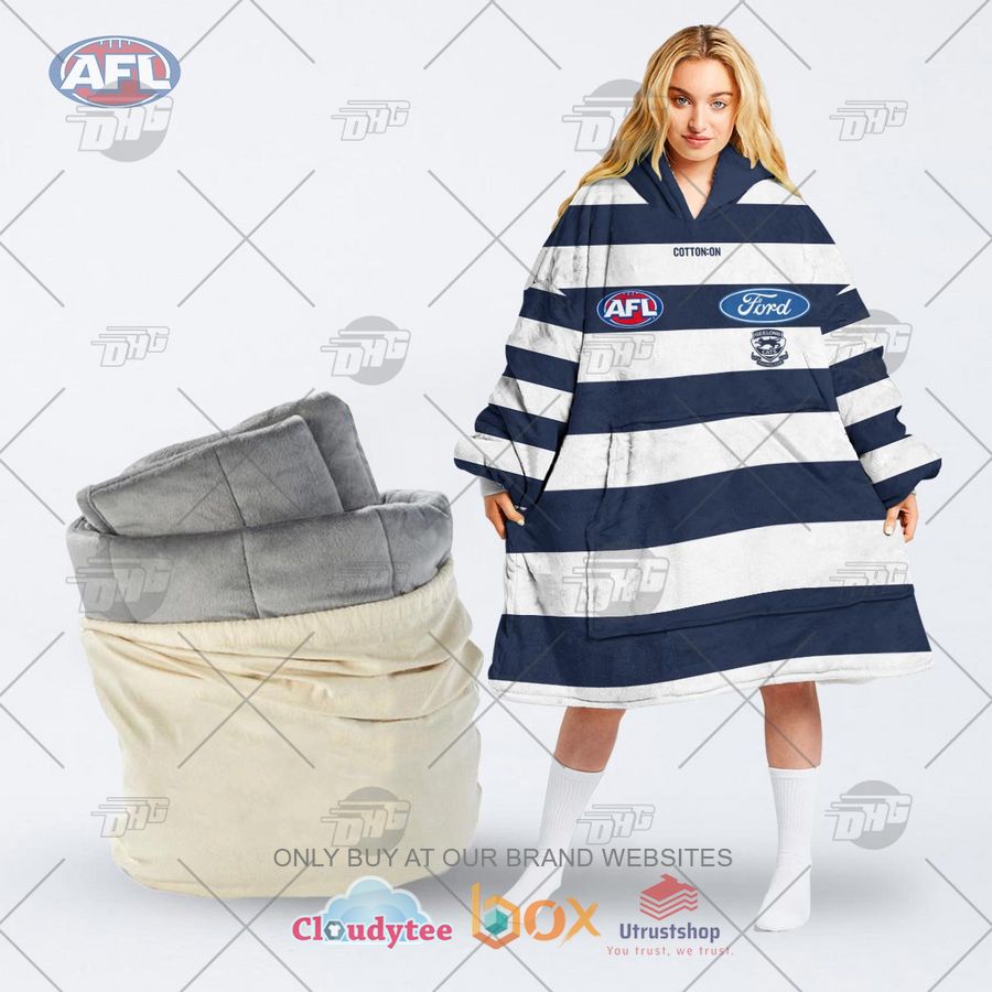 afl geelong football club personalized fleece hoodie blanket 1 24755