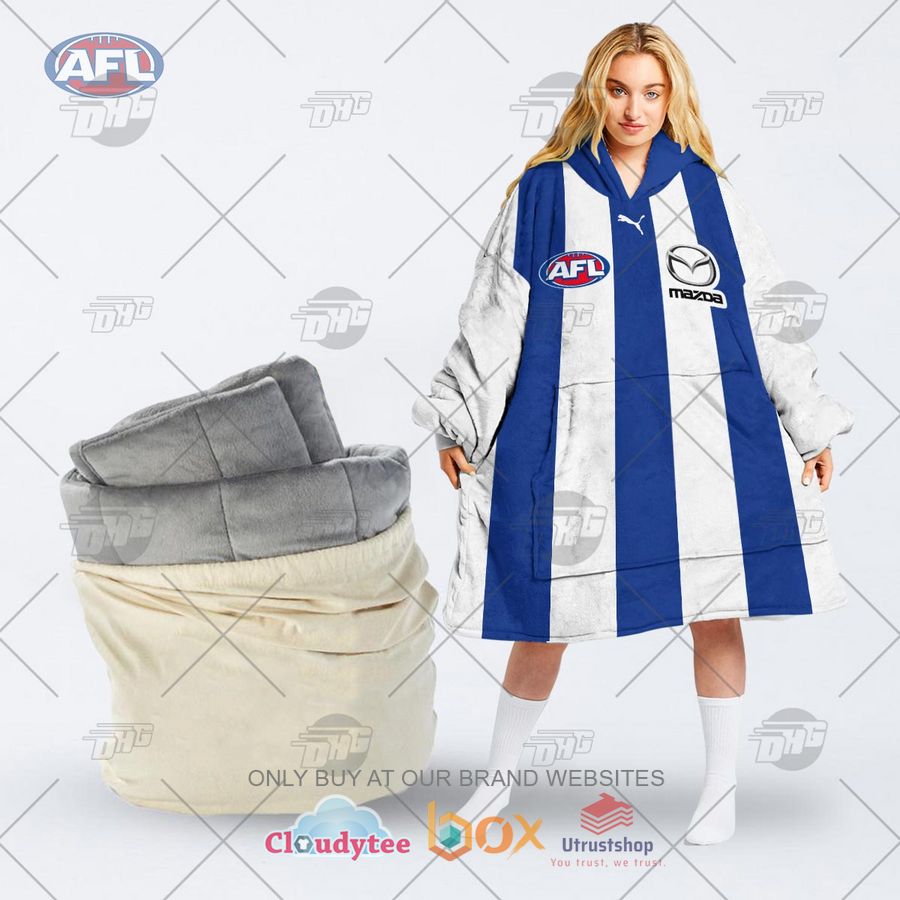 afl north melbourne football club personalized fleece hoodie blanket 1 4415