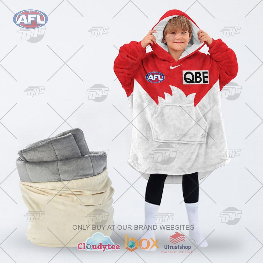 afl sydney swans personalized fleece hoodie blanket 2 6045