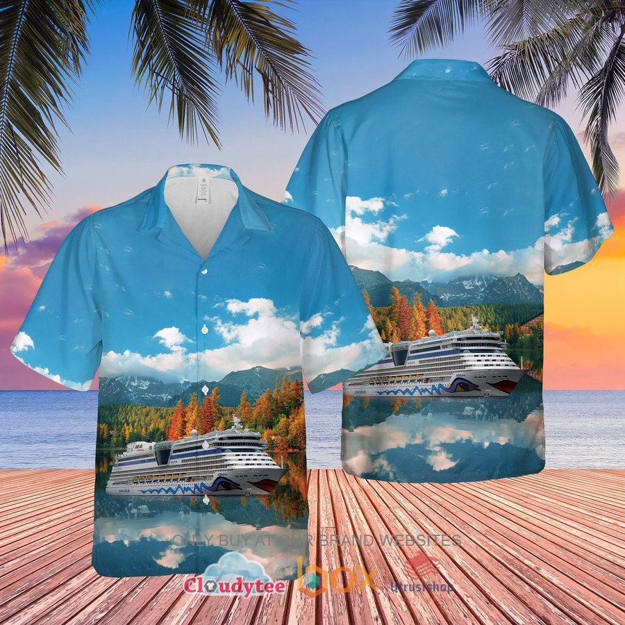 aida cruises pattern blue hawaiian shirt 1 37301
