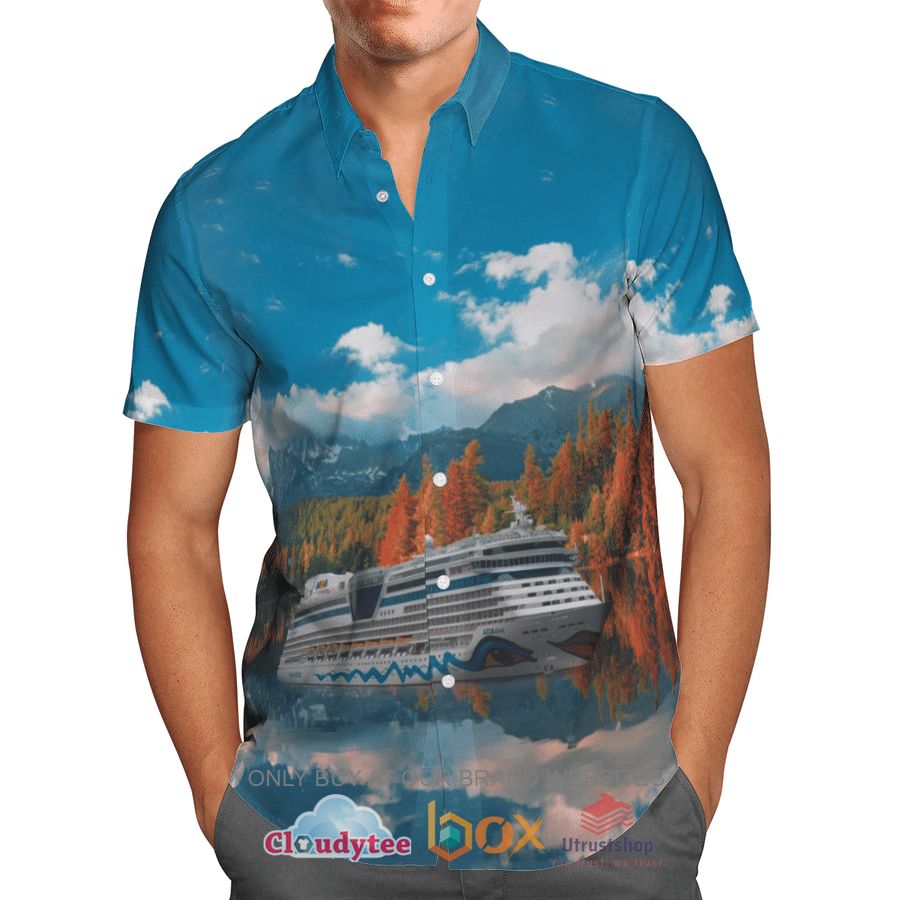 aida cruises pattern blue hawaiian shirt 2 38376