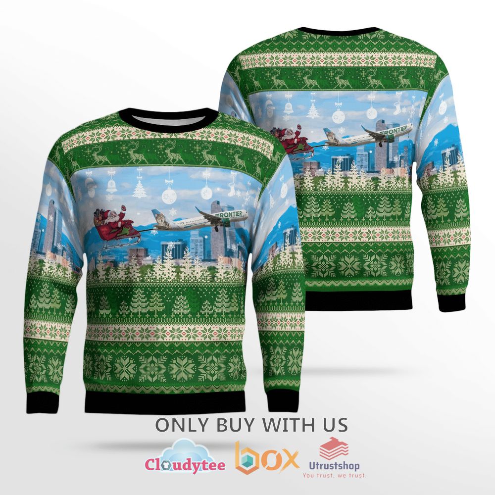 airbus a321 211 with santa over denver christmas sweater 1 18890