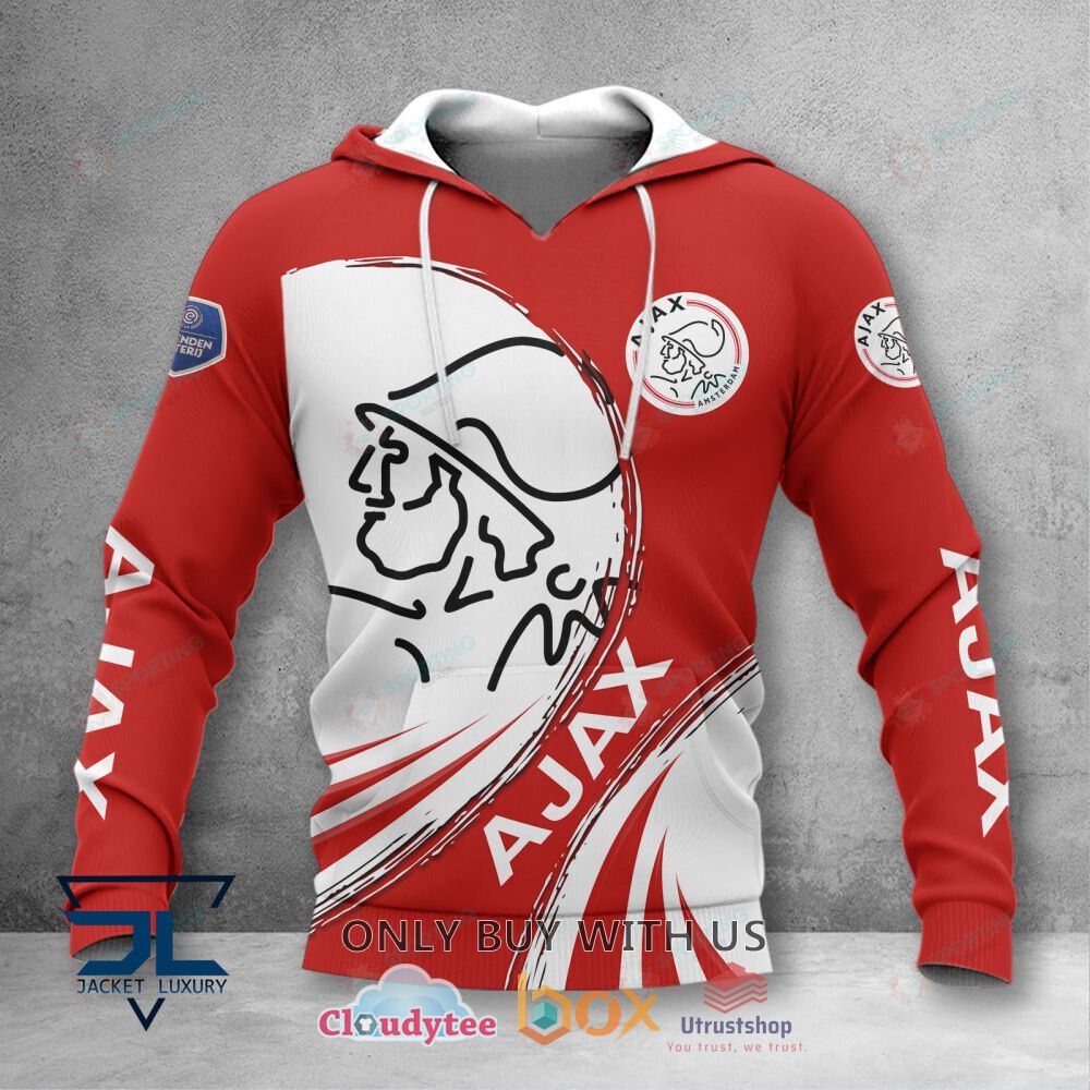 ajax amsterdam football club white red 3d hoodie shirt 2 38454
