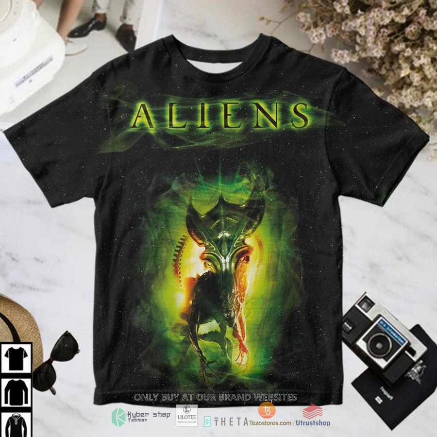 aliens black green t shirt 1 3282
