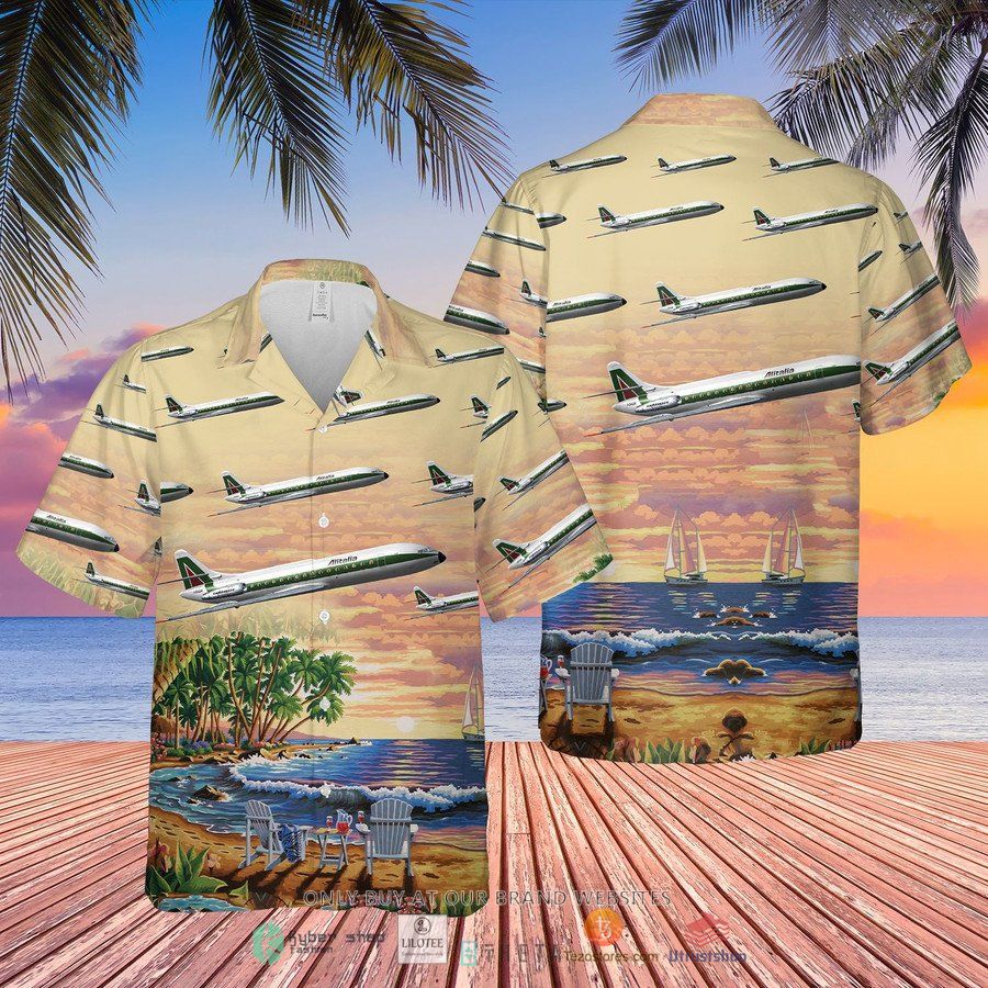 alitalia sud aviation caravelle short sleeve hawaiian shirt 2 10240