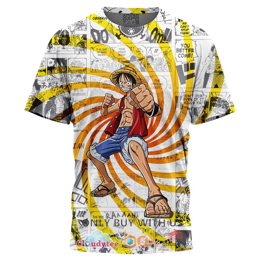anime one piece blazing force luffy t shirt 1 64923