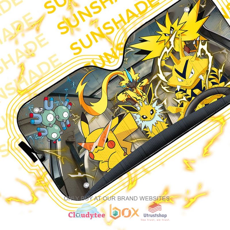 anime pokemon electabuzz drives team electric car sunshade 1 5725