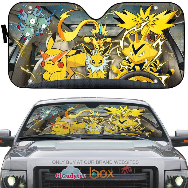 anime pokemon electabuzz drives team electric car sunshade 2 29114
