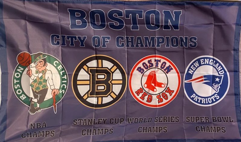 M1HTN4801 BOSTON City of CHAMPIONS Sports Teams LOGO Sports Teams Patriots Bruins Red Sox Celtics Flags 800x472 1