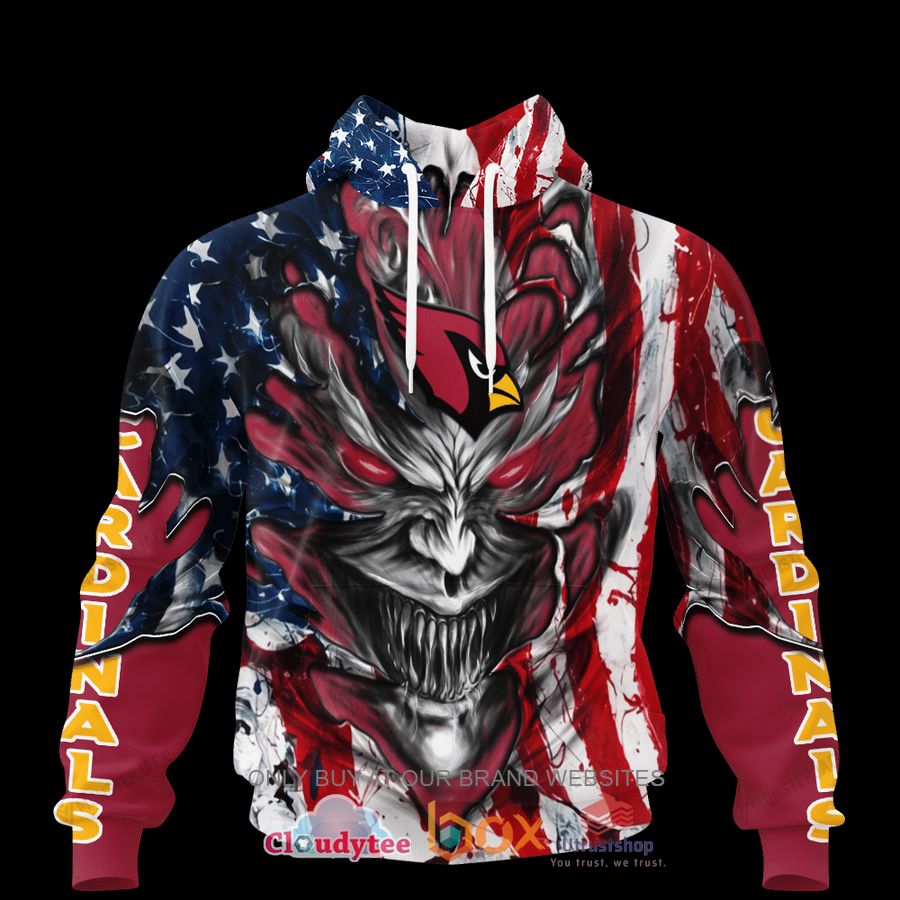 arizona cardinals evil demon face us flag 3d hoodie shirt 1 22164