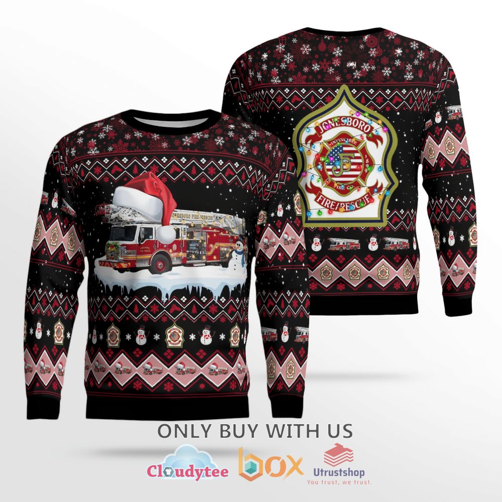 arkansas jonesboro fire department christmas sweater 1 88139