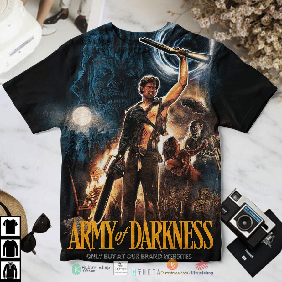 army of darkness ash williams and the dead army t shirt 1 99515
