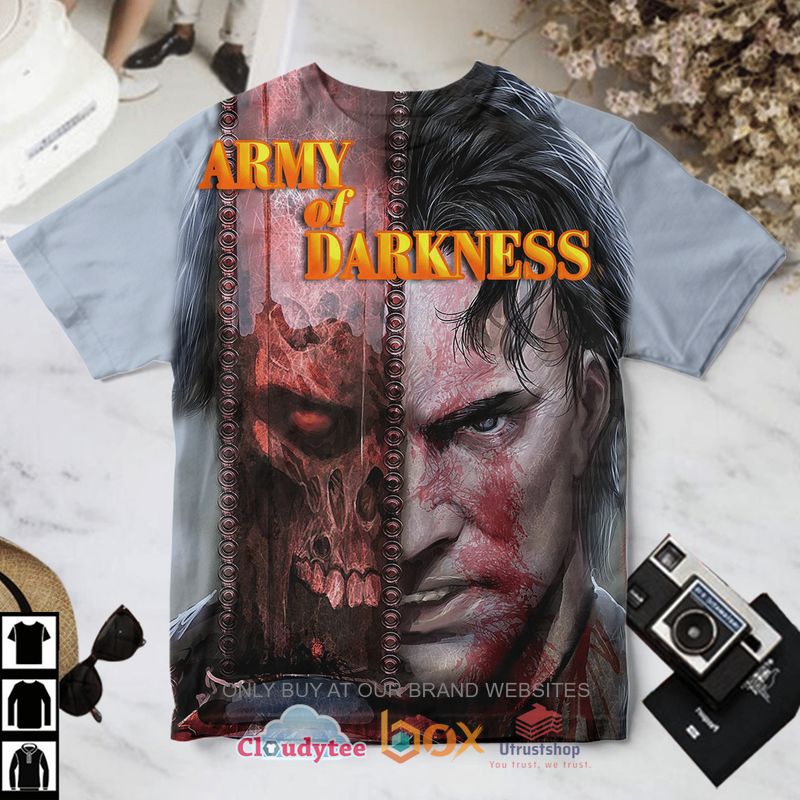 army of darkness movie pattern t shirt 1 30162