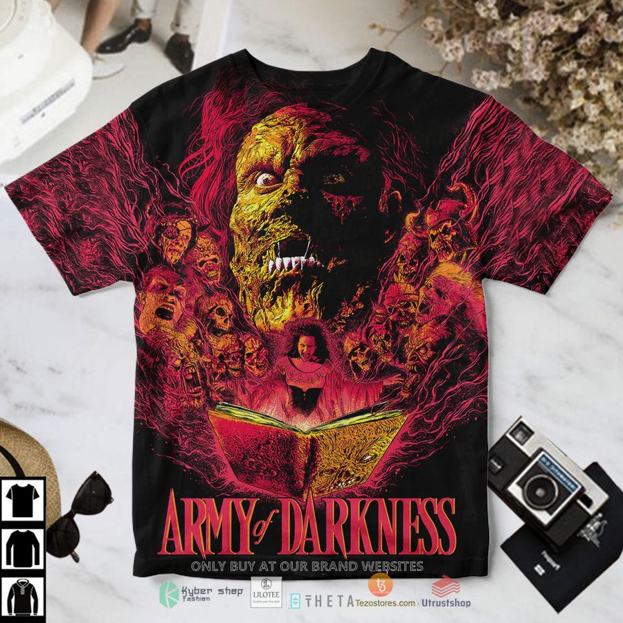 army of darkness spooky face t shirt 1 73020