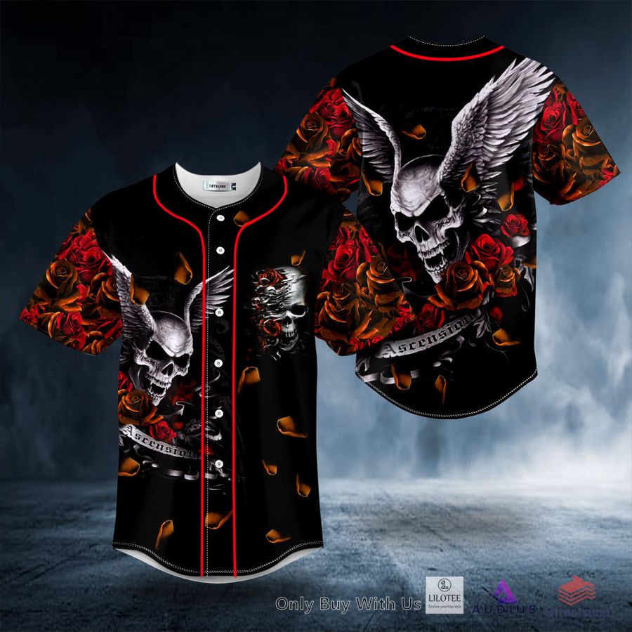 ascension day roses winged skull baseball jersey 1 94709