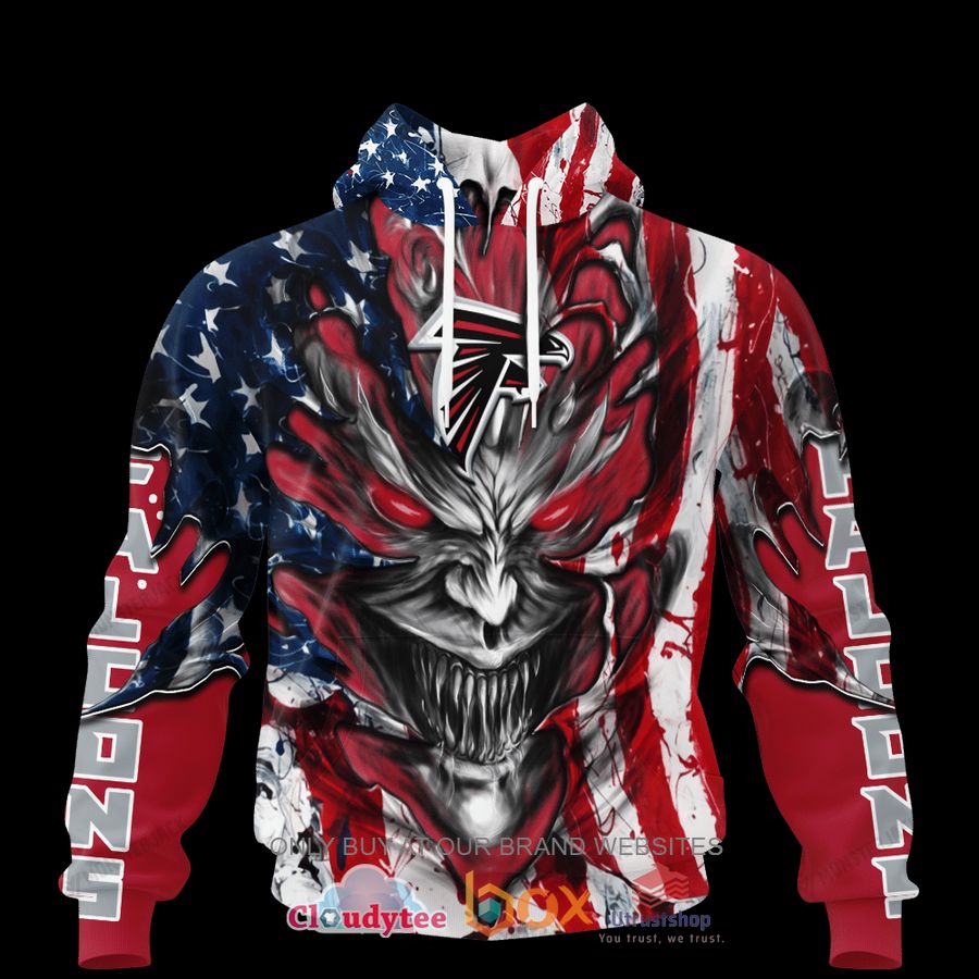 atlanta falcons evil demon face us flag 3d hoodie shirt 1 11324