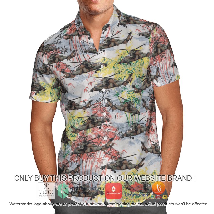 australia army arh tiger color hawaiian shirt beach shorts 1 83407