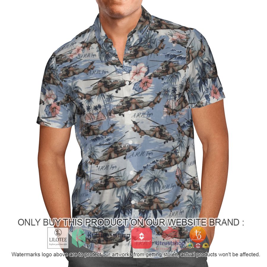 australia army arh tiger hibiscus hawaiian shirt beach shorts 1 62677
