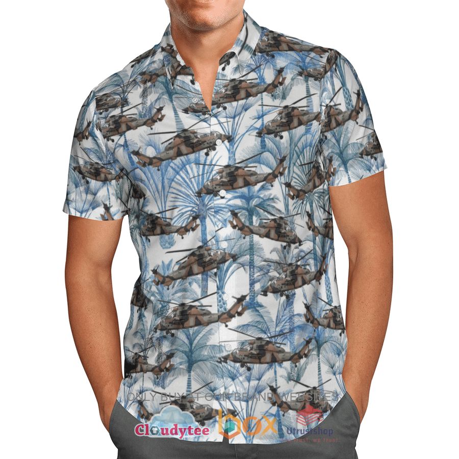 australia army arh tiger pattern blue hawaiian shirt short 1 83001