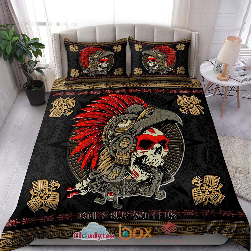 aztec eagle skull warrior bedding set 2 23927