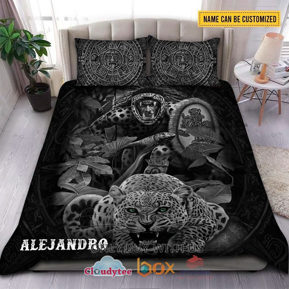 aztec mexico custom name panther bedding set 2 73102