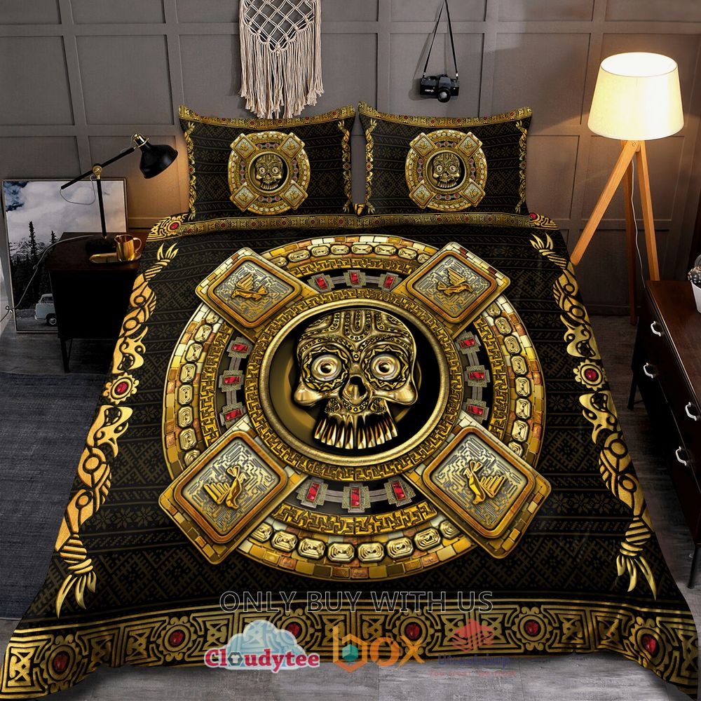 aztec skull pattern bedding set 1 8458