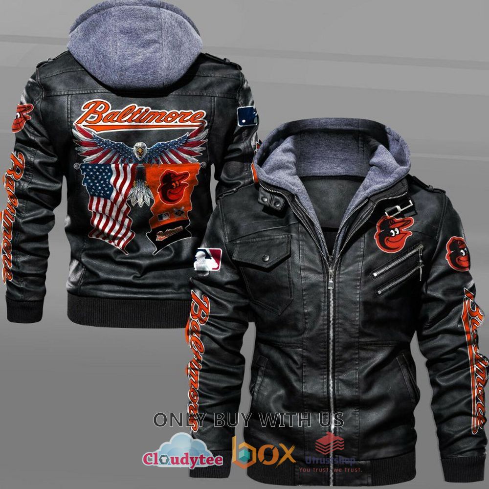baltimore orioles american flag eagle leather jacket 1 22756