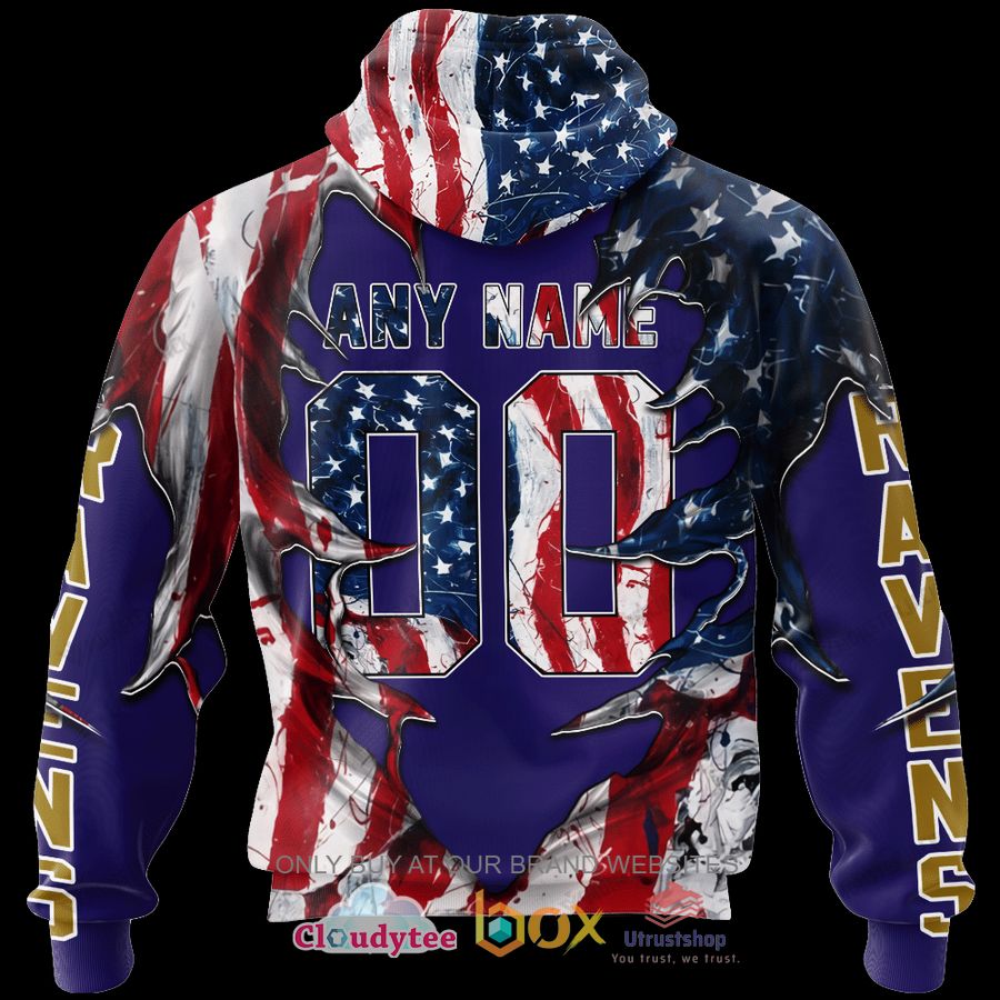 baltimore ravens evil demon face us flag 3d hoodie shirt 2 92099