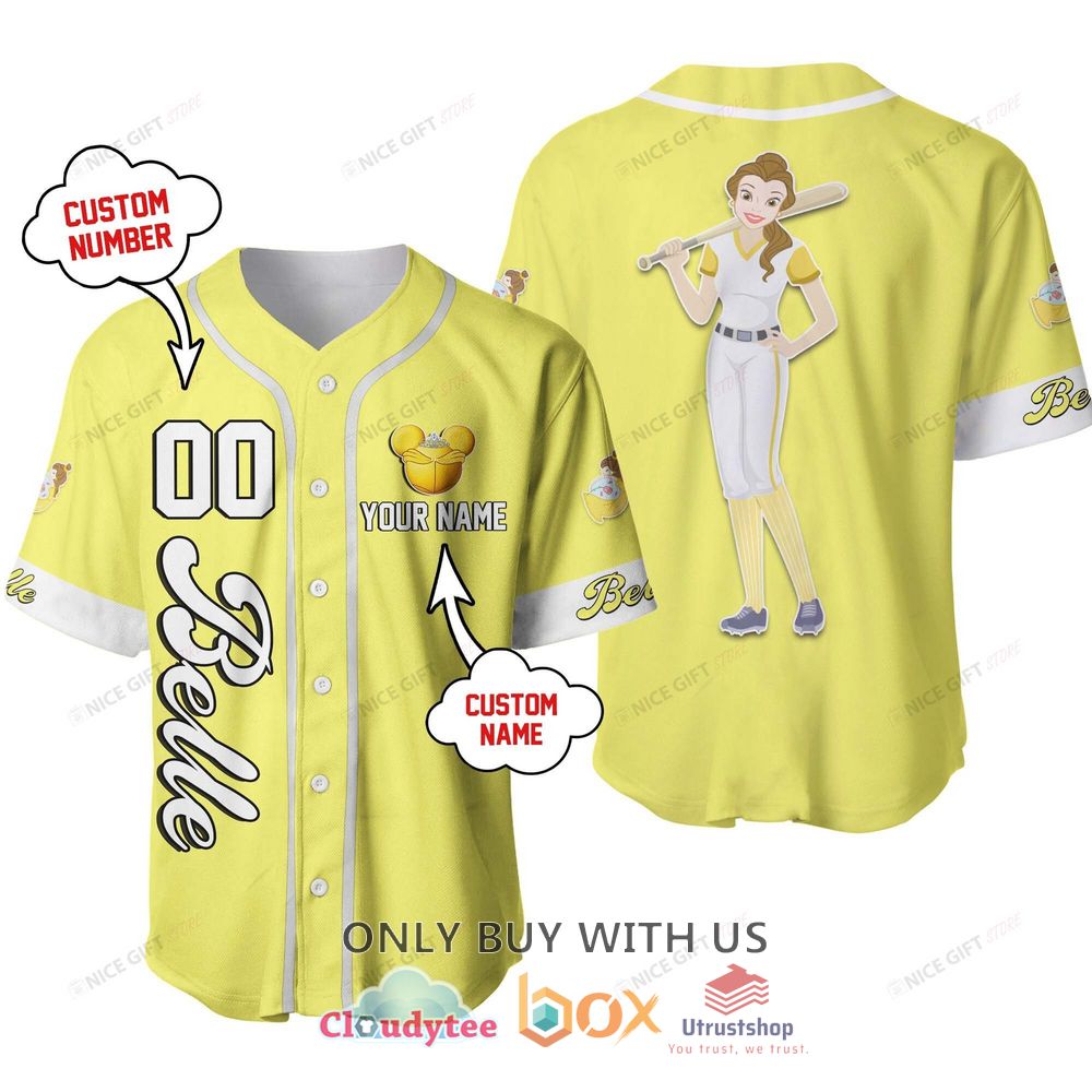 beauty and the beast belle personalized baseball jersey shirt 1 6752