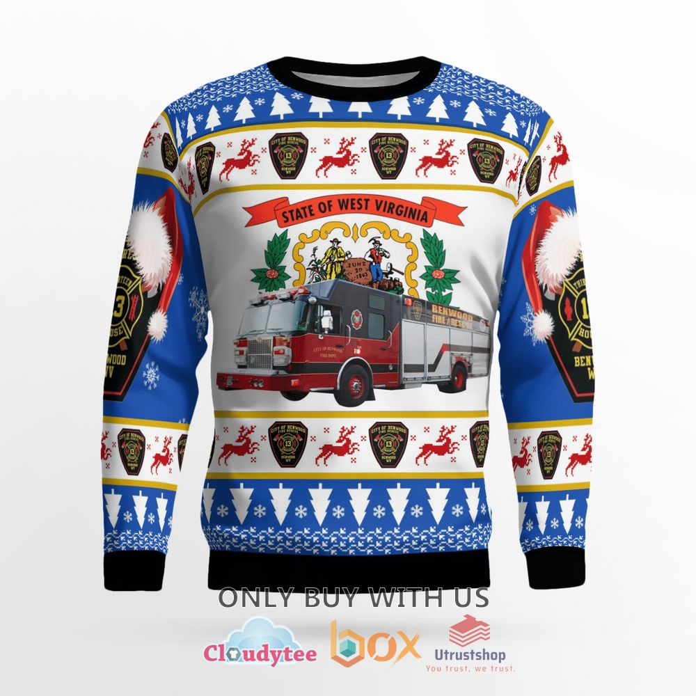benwood fire department christmas sweater 2 47449