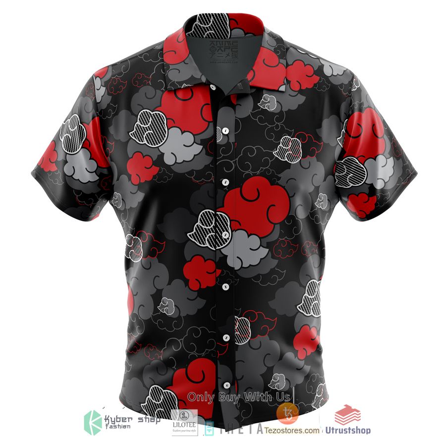 black aloha akatsuki naruto short sleeve hawaiian shirt 1 47624