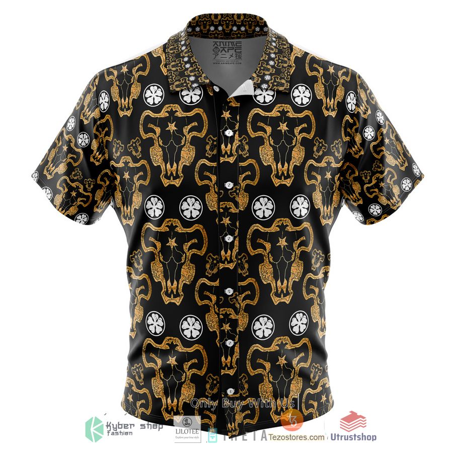 black bulls black clover short sleeve hawaiian shirt 1 13702