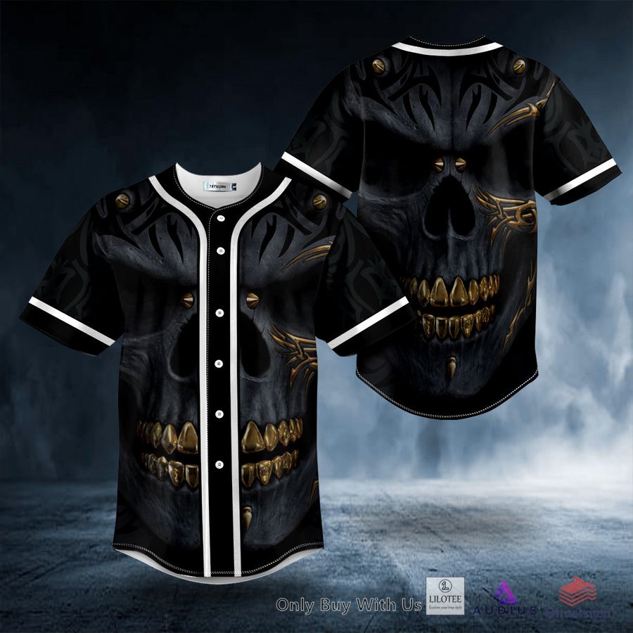black gold demon skull baseball jersey 1 73396