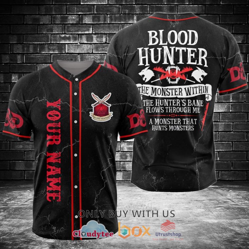 blood hunter the monster within custom name baseball jersey 1 19744