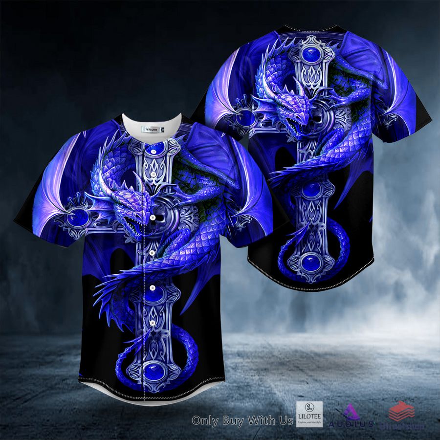 blue gothic dragon baseball jersey 1 68241