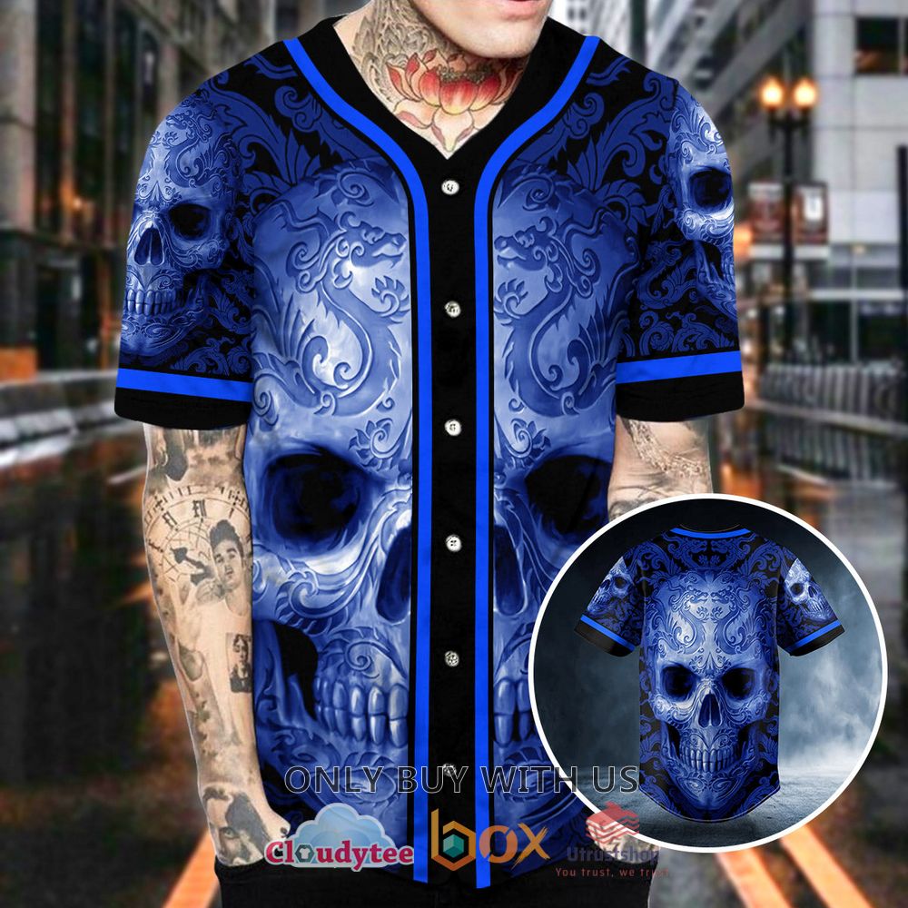 blue oriental skull baseball jersey 2 96777
