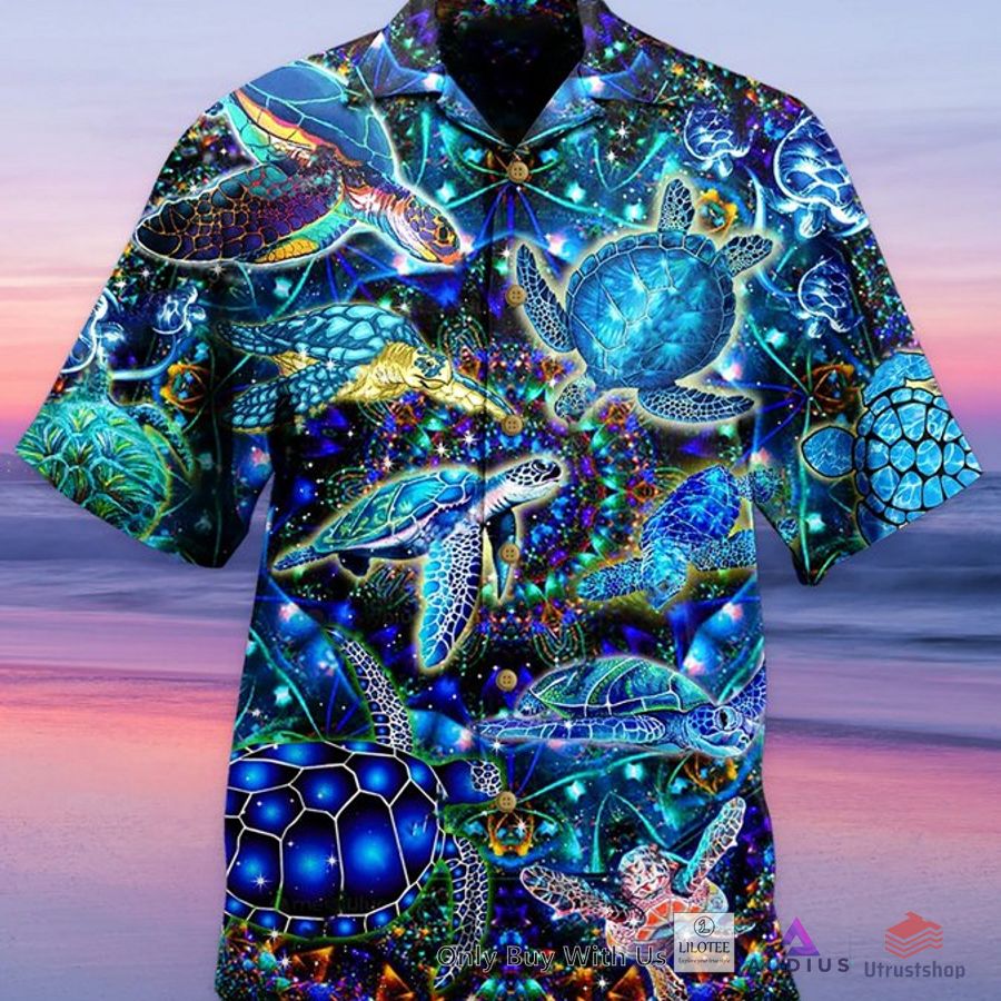 blue turtle print hawaiian shirt 1 47509