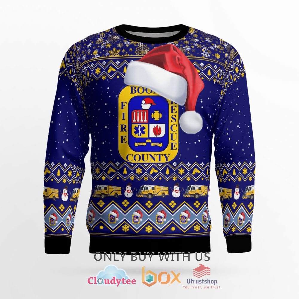boone county fire protection district aop christmas sweater 2 91609