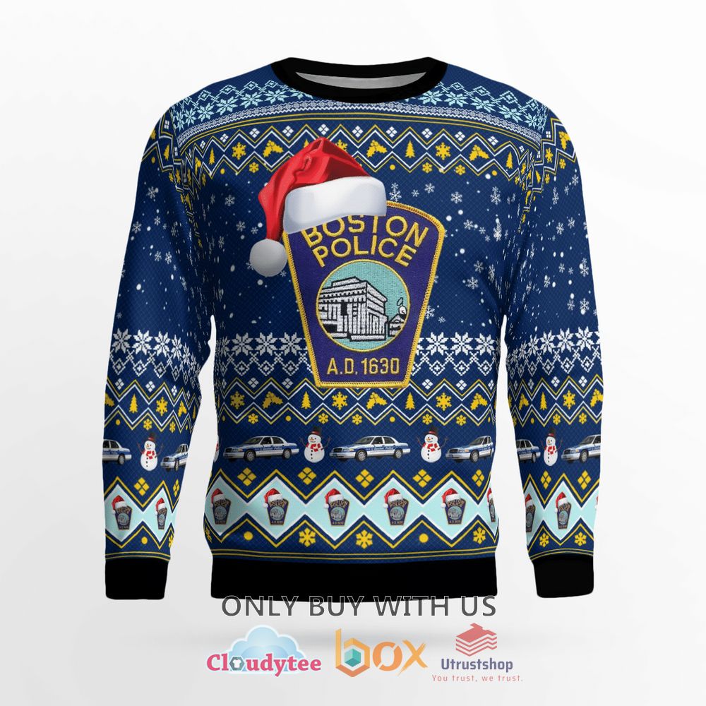 boston police department a d 1630 christmas sweater 2 35272