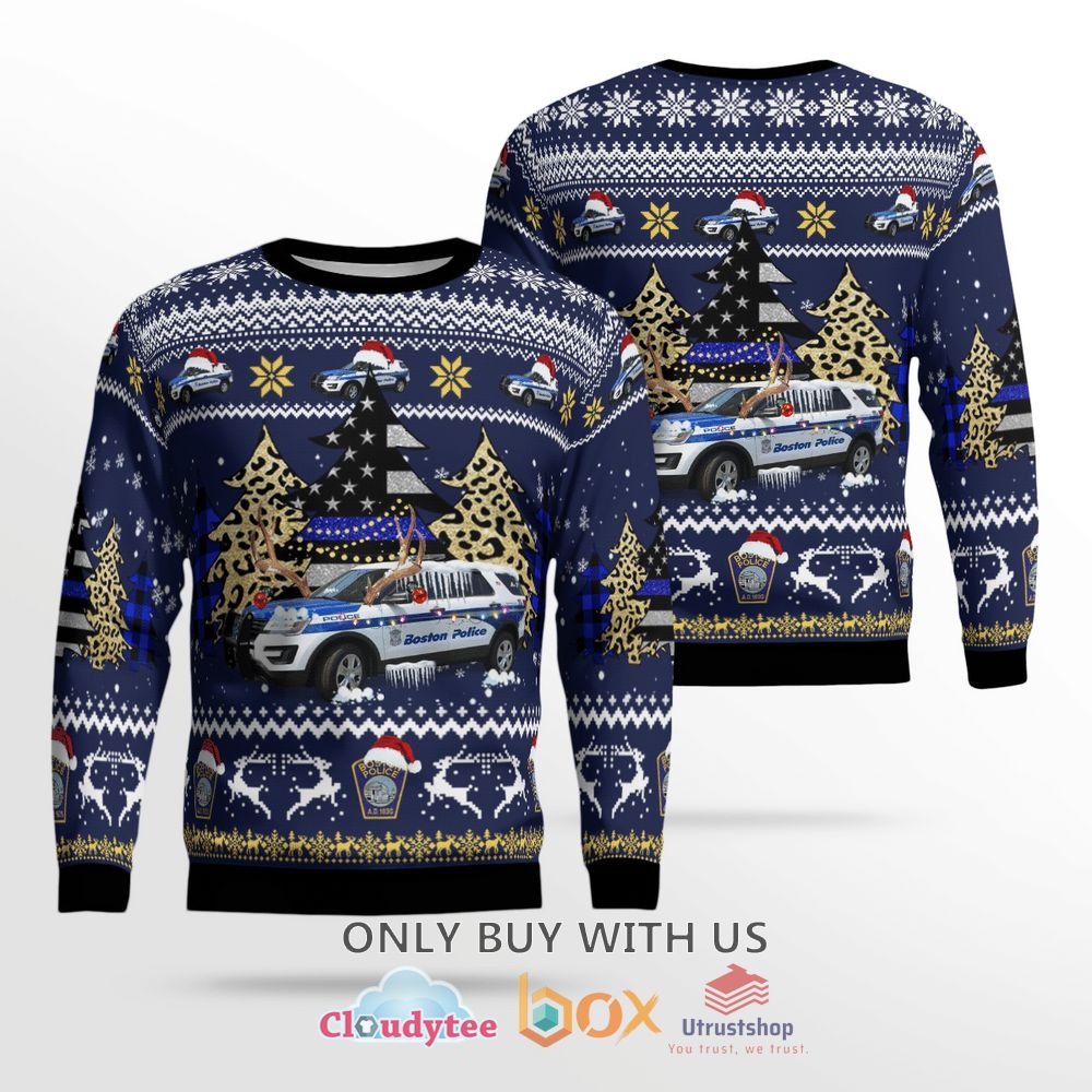 boston police department navy christmas sweater 1 88576