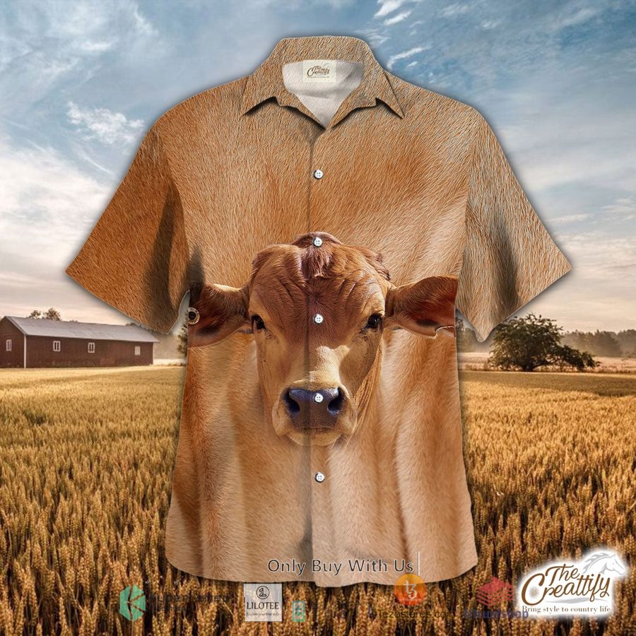 brahman cattle hawaiian shirt 1 7054