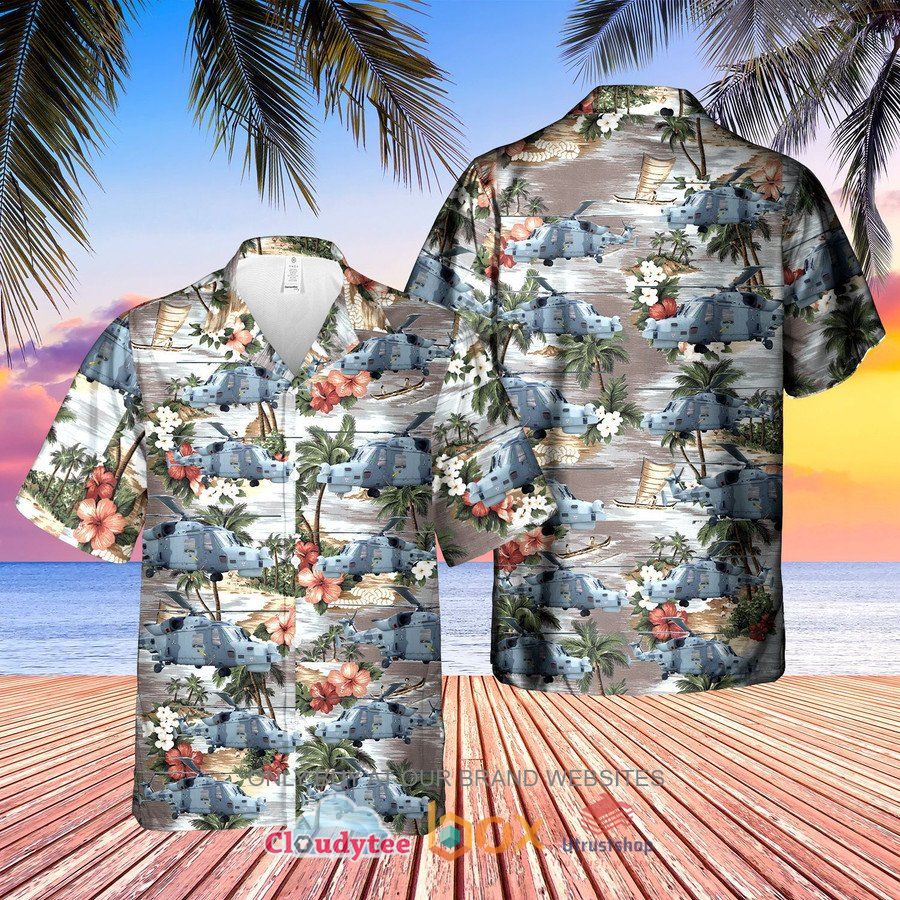 british army agustawestland aw159 wildcat pattern hawaiian shirt 1 14421