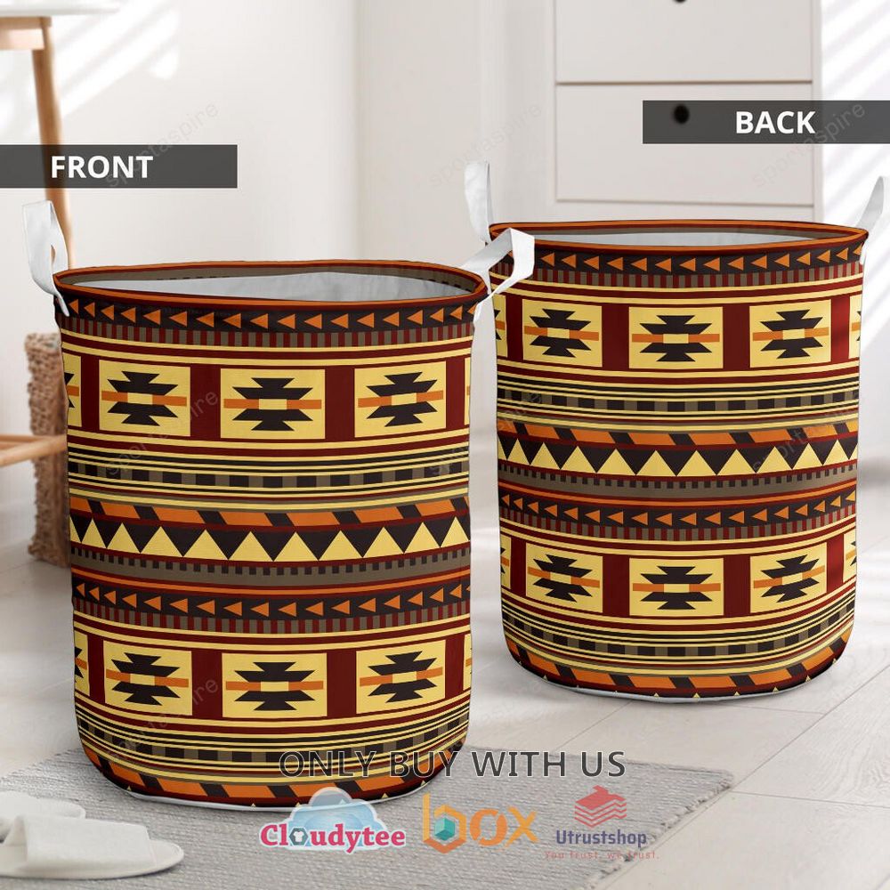 brown ethnic pattern native laundry basket 2 2540