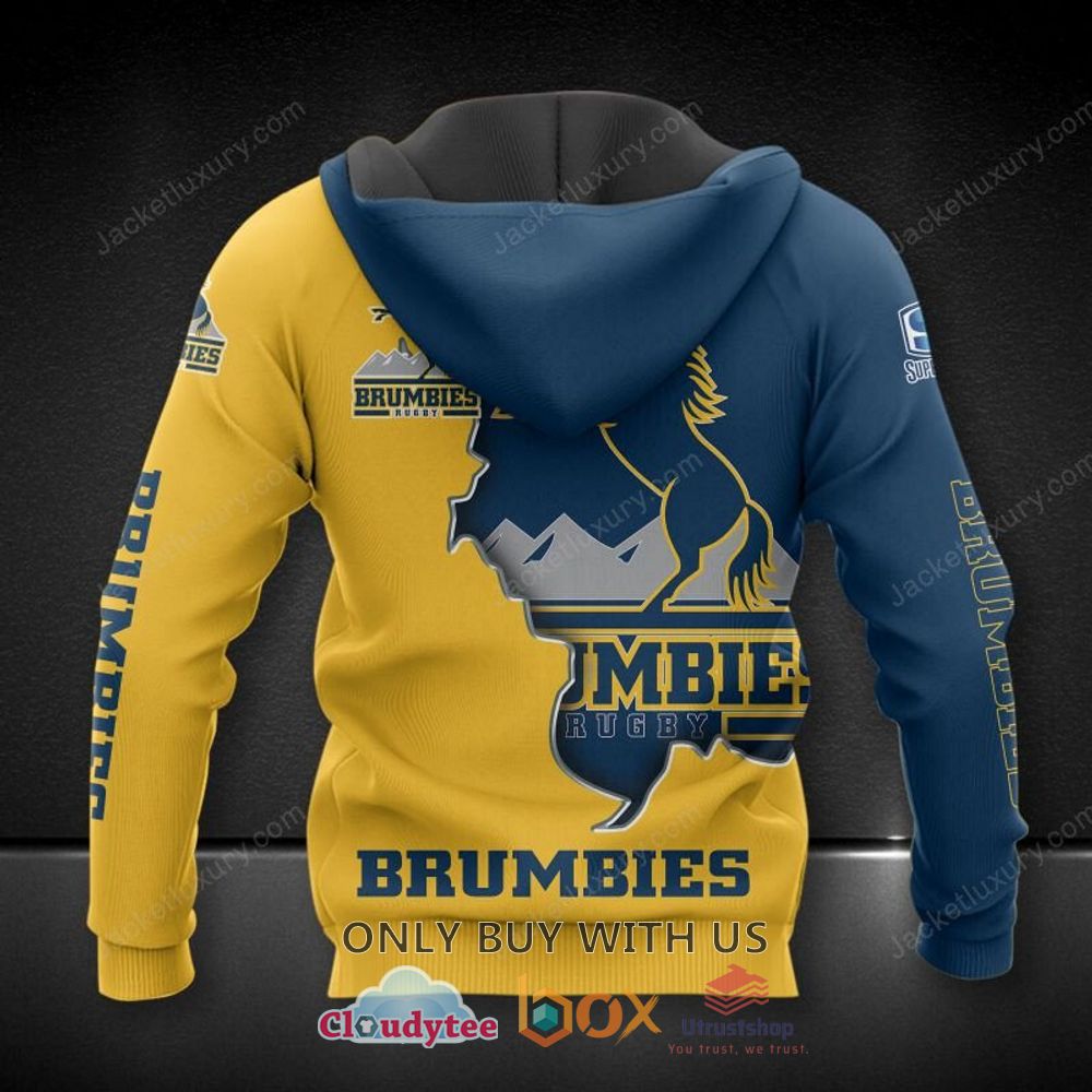 brumbies rugby horse yellow blue 3d hoodie shirt 2 67728