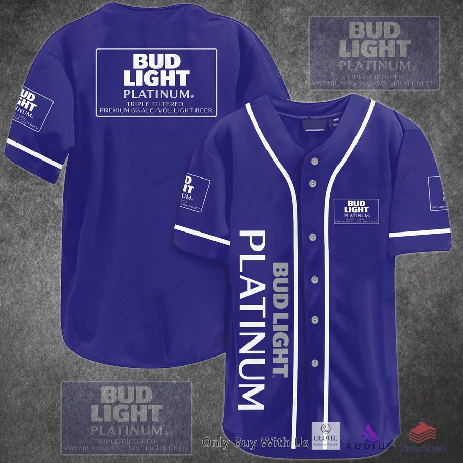bud light platinum baseball jersey 1 27333