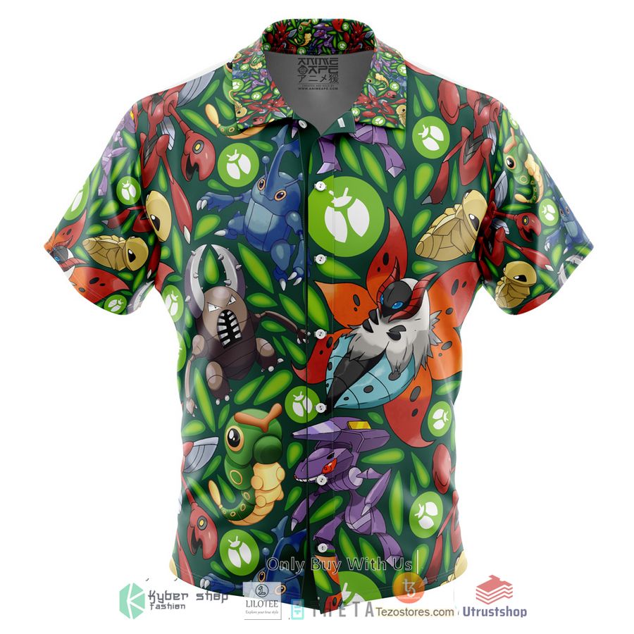 bug type pokemon short sleeve hawaiian shirt 1 78016