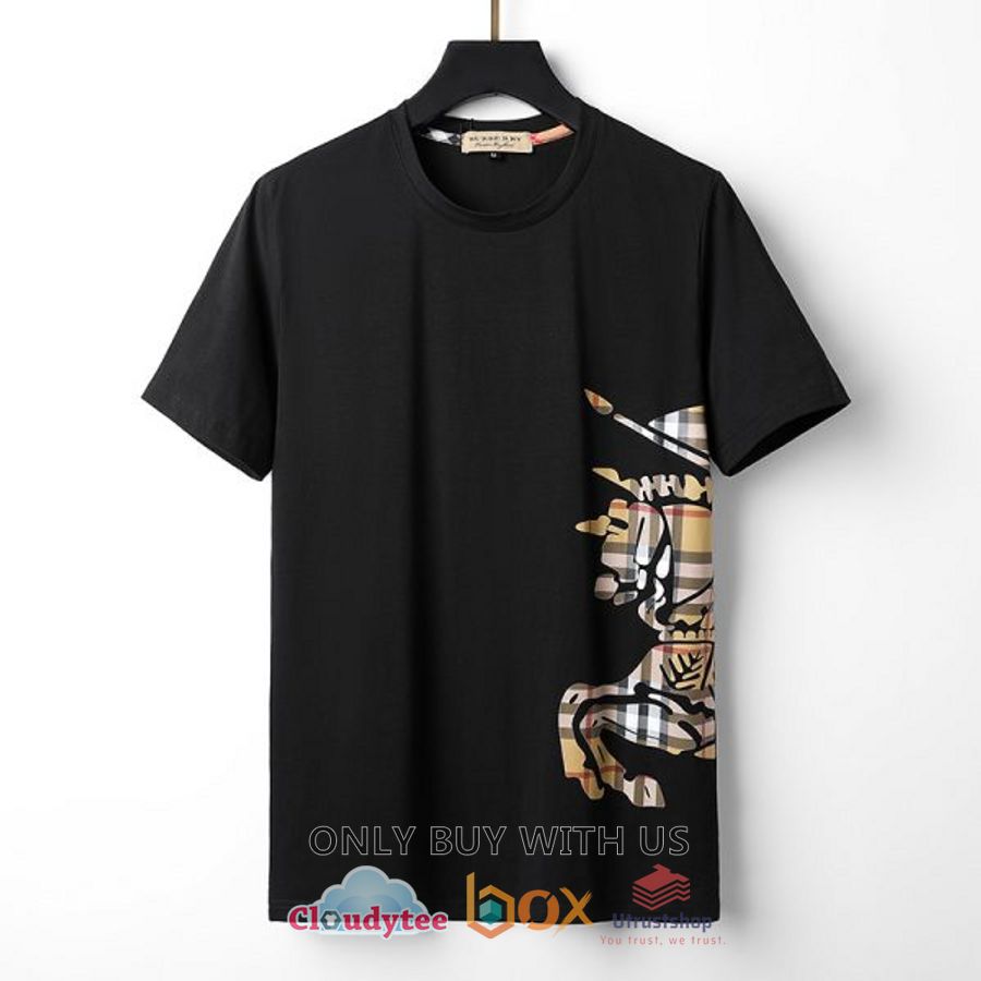 burberry horse black pattern 3d t shirt 1 96556