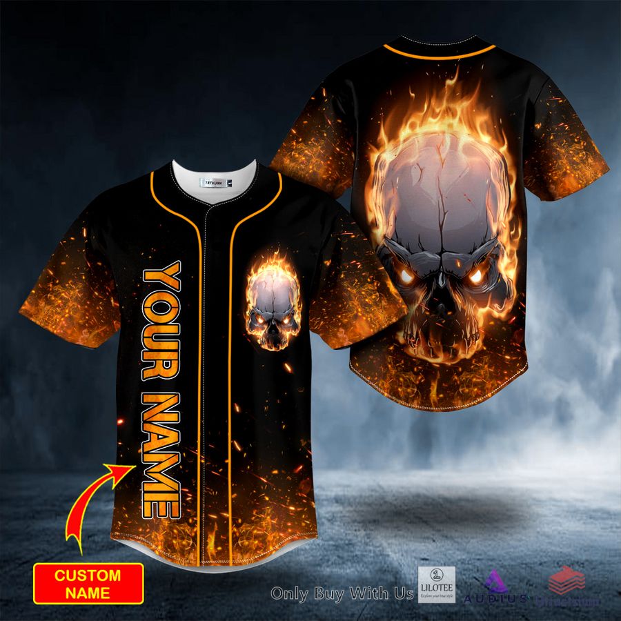 burning angry skull custom baseball jersey 1 70664