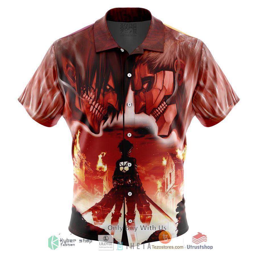 burning attack on titan short sleeve hawaiian shirt 2 11832